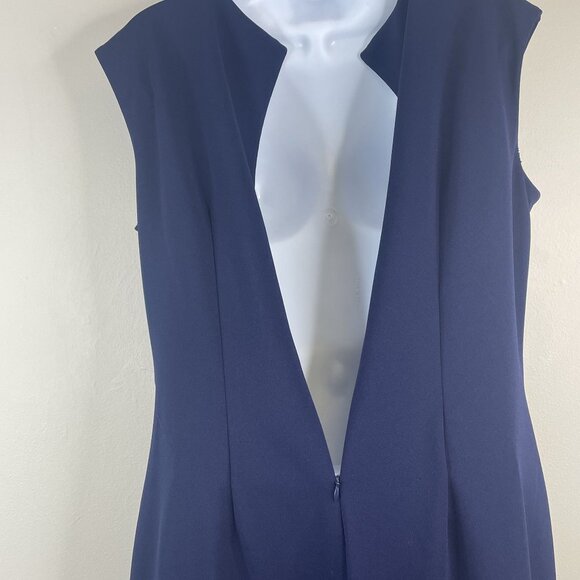 Womens Side Knot Sheath Dress XLarge Navy Blue Timeless Classic Career Night Out - Picture 7 of 7